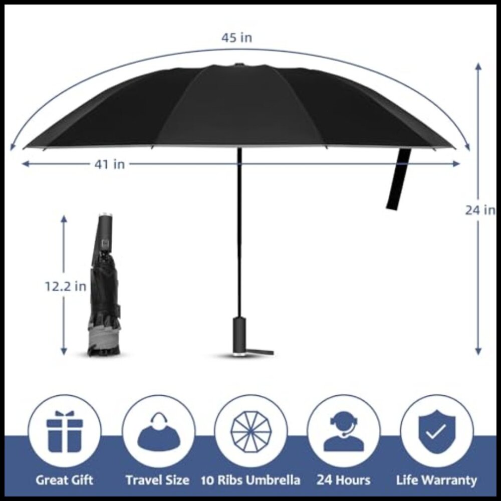 Compact Reverse Folding Umbrella Automatic Windpr… - image 6